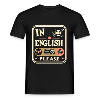 En anglais s’il vous plaît ! 10 - T-shirt homme - noir - Devant - AI Model Male 178 light (178cm)