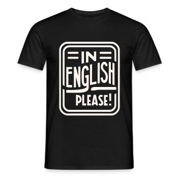 En anglais s’il vous plaît ! 12 - T-shirt homme - noir - Devant - AI Model Male 178 light (178cm)
