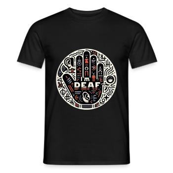 I'm Deaf 42 - Men's T-Shirt - black - Front - AI Model Male 178 light (178cm)