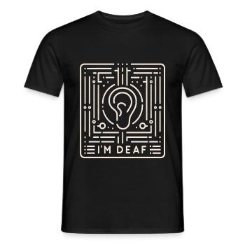 I'm Deaf 40 - Männer T-Shirt - Schwarz - Vorne - AI Model Male 178 light (178cm)