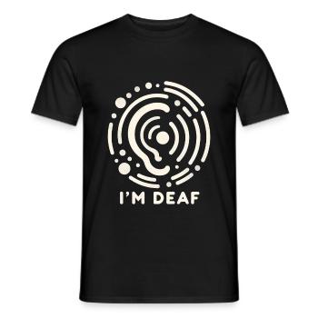 I'm Deaf 48 - Men's T-Shirt - black - Front - AI Model Male 178 light (178cm)