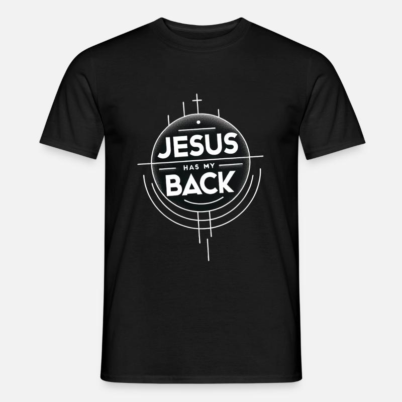 Jesus Has My Back 19 - Männer T-Shirt - Schwarz