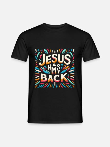 Jesus Has My Back 29 - Men's T-Shirt - black