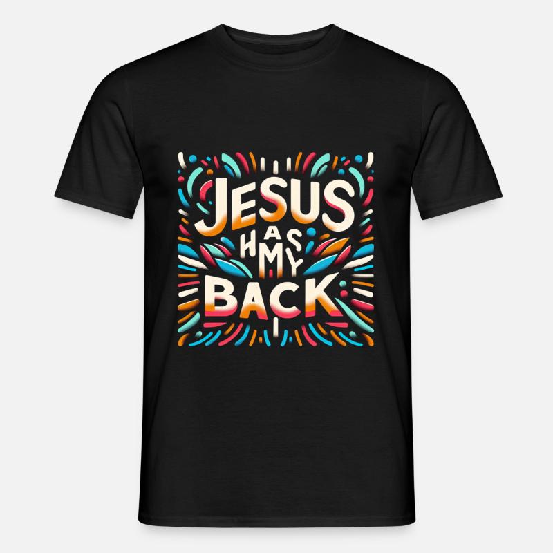 Jesus Has My Back 29 - Männer T-Shirt - Schwarz