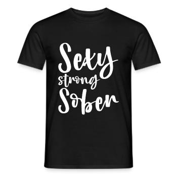 Sexy Strong Sober 2 - Männer T-Shirt - Schwarz - Vorne - AI Model Male 178 light (178cm)