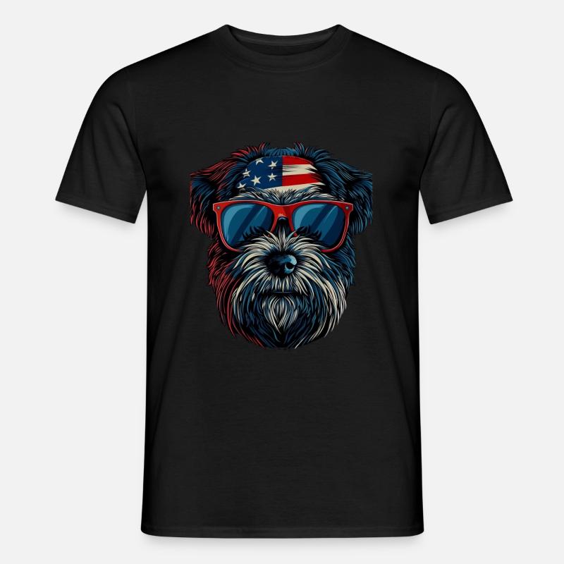 Havanese with American Sunglasses - Männer T-Shirt - Schwarz