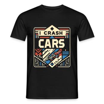 I Crash Cars 10 - Men's T-Shirt - black - Front - AI Model Male 178 light (178cm)