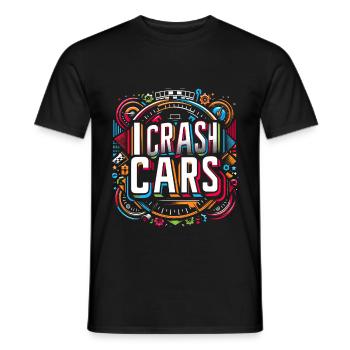 I Crash Cars 11 - Men's T-Shirt - black - Front - AI Model Male 178 light (178cm)