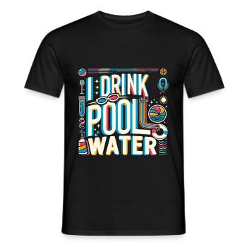 I Drink Pool Water 11 - Men's T-Shirt - black - Front - AI Model Male 178 light (178cm)