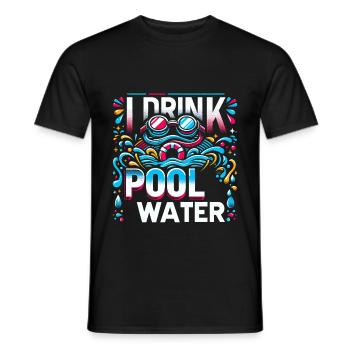 I Drink Pool Water 14 - Men's T-Shirt - black - Front - AI Model Male 178 light (178cm)