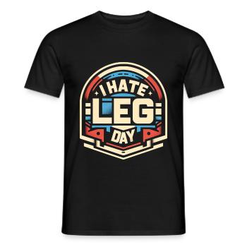 Je déteste les jambes Jour 28 - T-shirt homme - noir - Devant - AI Model Male 178 light (178cm)
