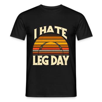 Je déteste la jambe Jour 32 - T-shirt homme - noir - Devant - AI Model Male 178 light (178cm)