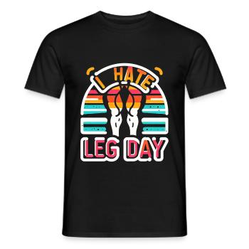 Je déteste la jambe Jour 36 - T-shirt homme - noir - Devant - AI Model Male 178 light (178cm)