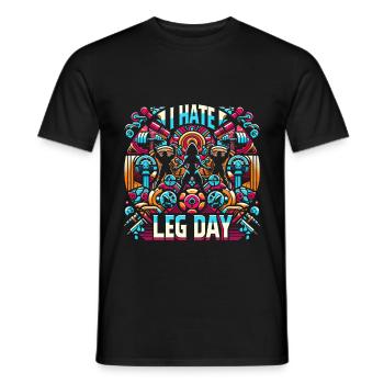 I Hate Leg Day 37 - Men's T-Shirt - black - Front - AI Model Male 178 light (178cm)