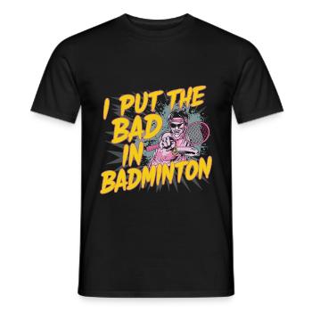 J’ai mis le mauvais dans le badminton 13 - T-shirt homme - noir - Devant - AI Model Male 178 light (178cm)