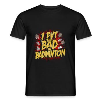 J’ai mis le mauvais dans le badminton 5 - T-shirt homme - noir - Devant - AI Model Male 178 light (178cm)