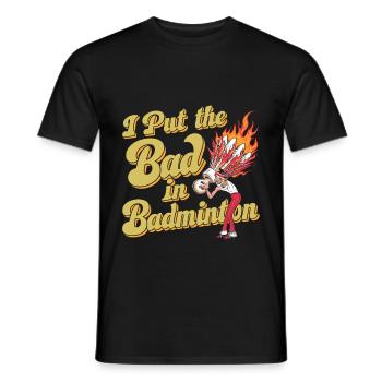 J’ai mis le mauvais dans le badminton 8 - T-shirt homme - noir - Devant - AI Model Male 178 light (178cm)