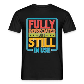 Fully Depreciated But Still In Use 30 - Men's T-Shirt - black - Front - AI Model Male 178 light (178cm)
