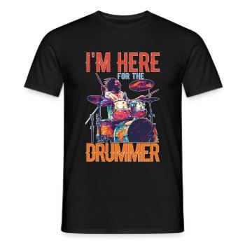 I'm Here For The Drummer 16 - Männer T-Shirt - Schwarz - Vorne - AI Model Male 178 light (178cm)