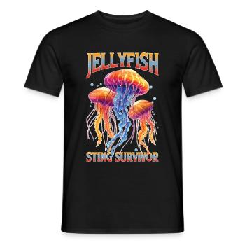 Jellyfish Sting Survivor 20 - Männer T-Shirt - Schwarz - Vorne - AI Model Male 178 light (178cm)