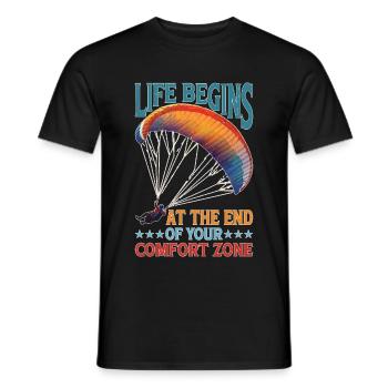 Life Begins At The End Of Your Comfort Zone 21 - Men's T-Shirt - black - Front - AI Model Male 178 light (178cm)
