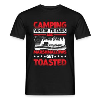 Camping Where Friends and Marshmallows Toast 2 - Männer T-Shirt - Schwarz - Vorne - AI Model Male 178 light (178cm)