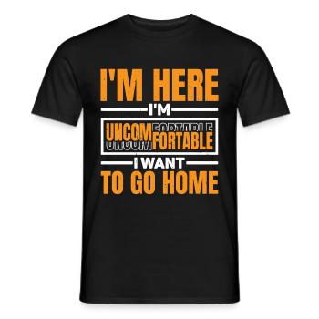 Je suis là, je suis mal à l'aise, je veux rentrer à la maison 3 - T-shirt homme - noir - Devant - AI Model Male 178 light (178cm)
