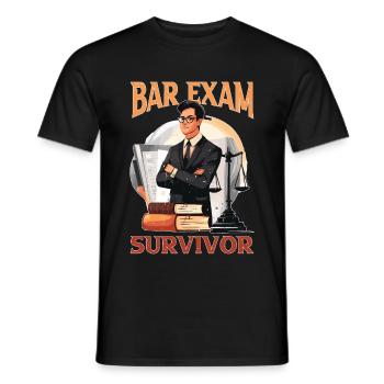 Survivant à l'examen du barreau 5 - T-shirt homme - noir - Devant - AI Model Male 178 light (178cm)