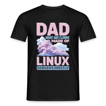What Are Clouds Made Of, Linux Servers Mostly 32 - Men's T-Shirt - black - Front - AI Model Male 178 light (178cm)