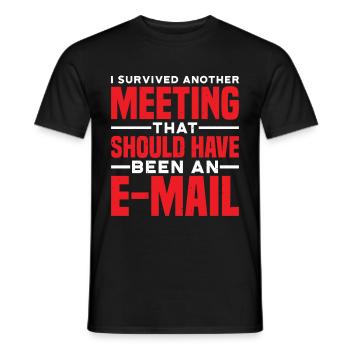 I Survived Another Meeting 81 - Men's T-Shirt - black - Front - AI Model Male 178 light (178cm)