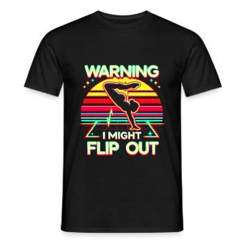 Attention, je pourrais me retourner 10 - T-shirt homme - noir - Devant - AI Model Male 178 light (178cm)