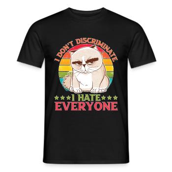 I Don't Discriminate I Hate Everyone 27 - Men's T-Shirt - black - Front - AI Model Male 178 light (178cm)