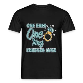 Un genou une bague Amour éternel 2 - T-shirt homme - noir - Devant - AI Model Male 178 light (178cm)