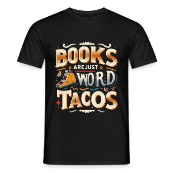Les livres ne sont que des tacos de mots 20 - T-shirt homme - noir - Devant - AI Model Male 178 light (178cm)