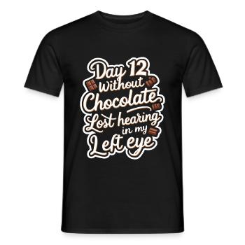 Jour 12 Sans chocolat, perte de l’audition dans mon œil21 - T-shirt homme - noir - Devant - AI Model Male 178 light (178cm)