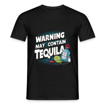 Warning May Contain Tequila 17 - Men's T-Shirt - black - Front - AI Model Male 178 light (178cm)