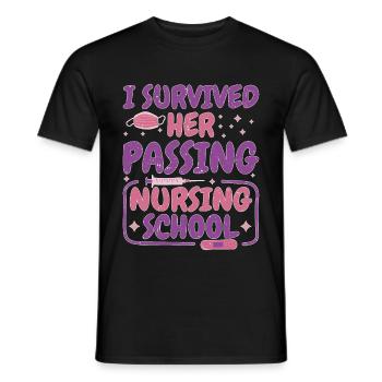 J’ai survécu à son décès à l’école d’infirmières 50 - T-shirt homme - noir - Devant - AI Model Male 178 light (178cm)