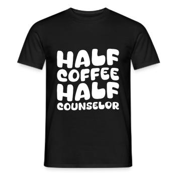 Half Coffee Half Counselor - Men's T-Shirt - black - Front - AI Model Male 178 light (178cm)