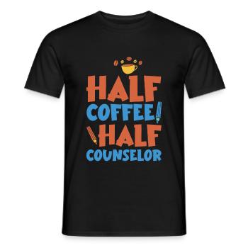 Half Coffee Half Counselor 4 - Men's T-Shirt - black - Front - AI Model Male 178 light (178cm)