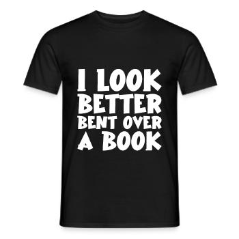 I Look Better Bent Over A Book - Men's T-Shirt - black - Front - AI Model Male 178 light (178cm)