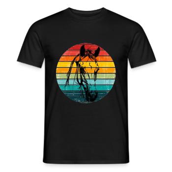 Vintage Sunset Horse Retro - Men's T-Shirt - black - Front - AI Model Male 178 light (178cm)