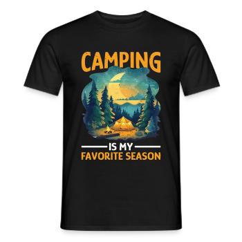 Le camping est ma saison 2 préférée - T-shirt homme - noir - Devant - AI Model Male 178 light (178cm)