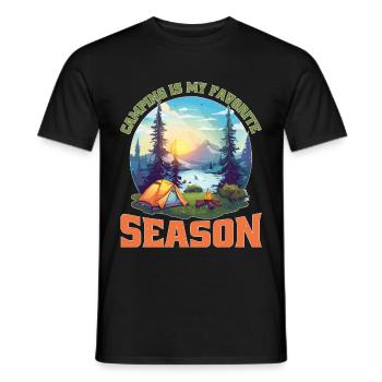 Le camping est ma saison préférée - T-shirt homme - noir - Devant - AI Model Male 178 light (178cm)