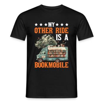 My Other Ride Is A Bookmobile 2 - Men's T-Shirt - black - Front - AI Model Male 178 light (178cm)