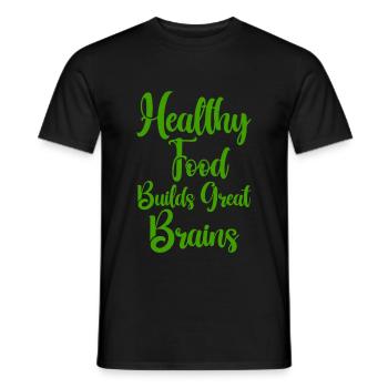 Les aliments sains construisent un excellent cerveau - T-shirt homme - noir - Devant - AI Model Male 178 light (178cm)