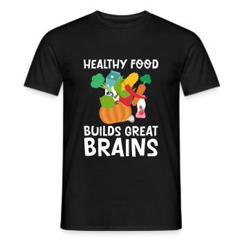 Healthy Foods Build Great Brains 2 - Men's T-Shirt - black - Front - AI Model Male 178 light (178cm)