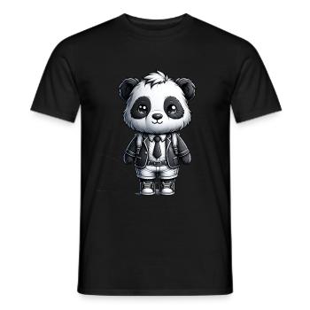 Cute Schoolboy Panda - Men's T-Shirt - black - Front - AI Model Male 178 light (178cm)