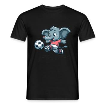 Cute Soccer Player Elephant - Men's T-Shirt - black - Front - AI Model Male 178 light (178cm)