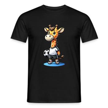 Mignon joueur de football girafe - T-shirt homme - noir - Devant - AI Model Male 178 light (178cm)