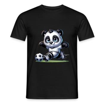 Cute Soccer Player Panda - Männer T-Shirt - Schwarz - Vorne - AI Model Male 178 light (178cm)
